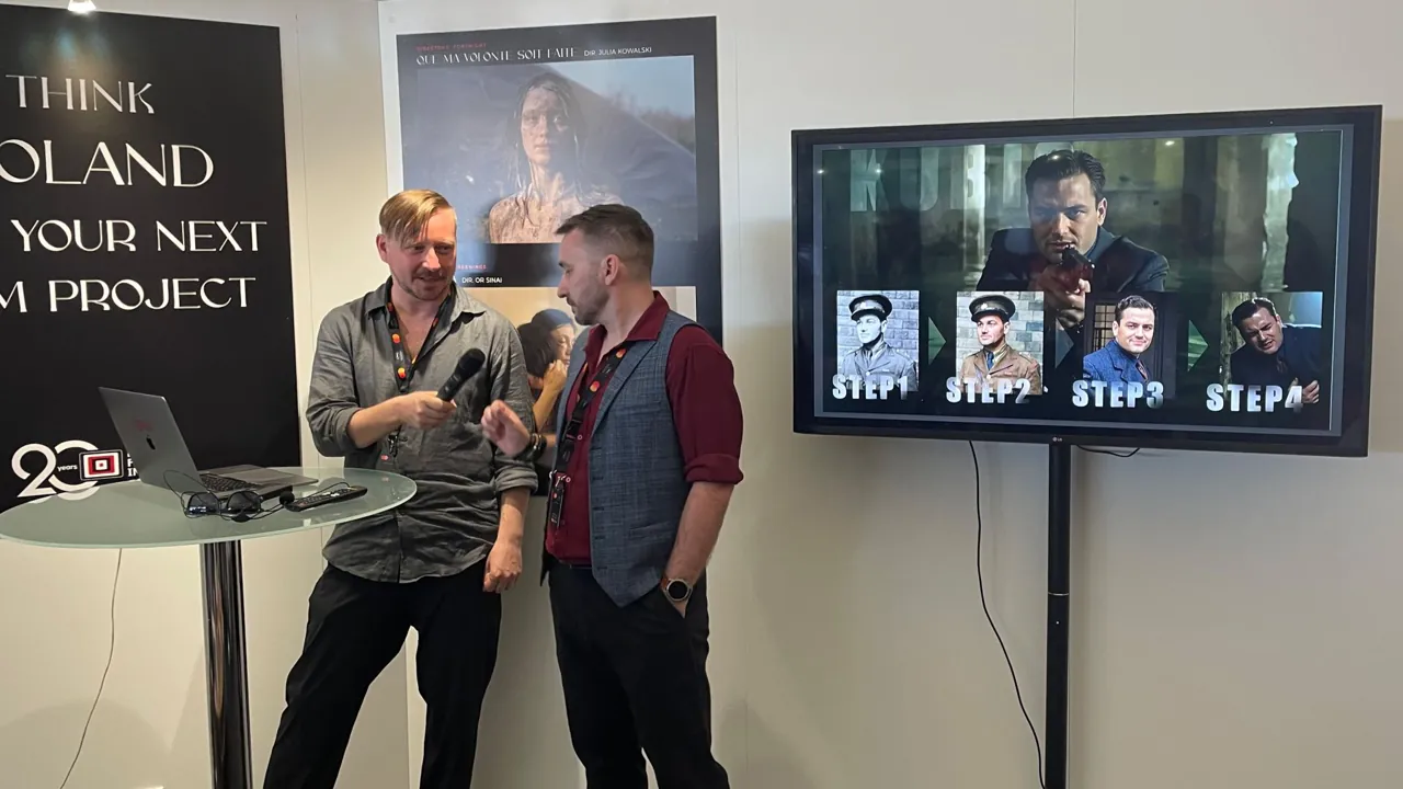 Krystian Wydro prezentuje film Praga w polskim pawilonie na Marché du Film w Cannes